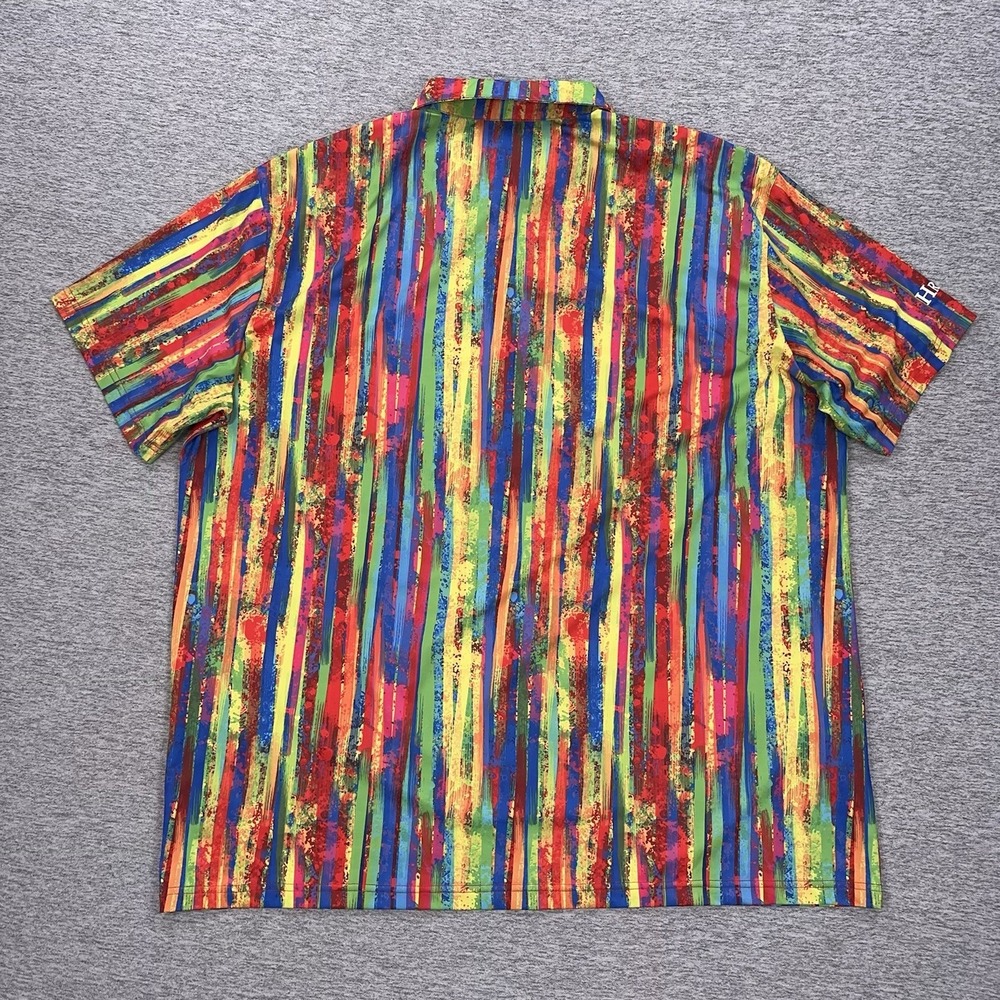 Hreski Polo Shirt Mens Size 2XL Colorful Loud Performance Stretch Golf Sports - Picture 3 of 7